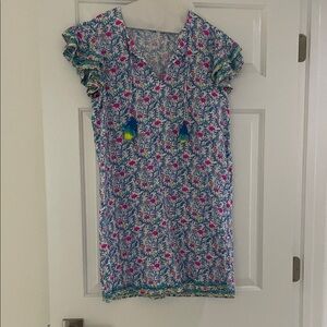 Floral Ruffle Sleeve Dress with Tassels